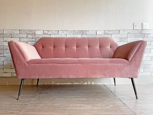 ダッチボーン DUTCH BONE ケイトソファ Kate sofa 2人掛けソファ ベルベット調 ピンククレイ オランダ アールデコデザイン 参考価格￥130,000- ●