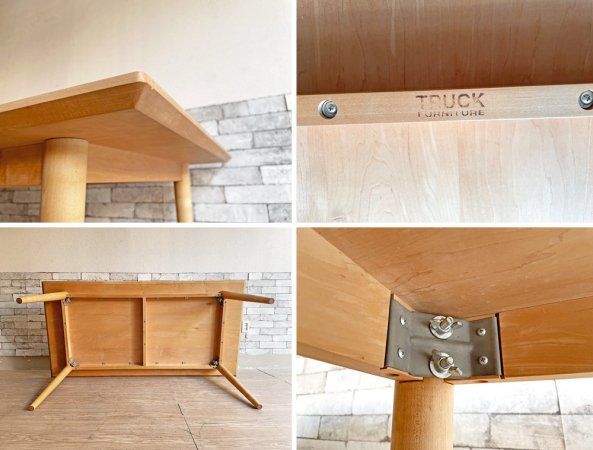 トラックファニチャー TRUCK FURNITURE ダイニングテーブル LATHED-LEG TABLE メープル材 W160cm 特注品 ●