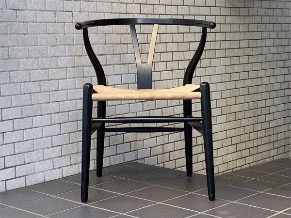 カールハンセン＆サン Carl Hansen & son Yチェア CH24 ビーチ材 ブラック ハンス・J・ウェグナー 日本仕様サイズ ペーパーコード張替済 デンマーク 北欧家具 ■