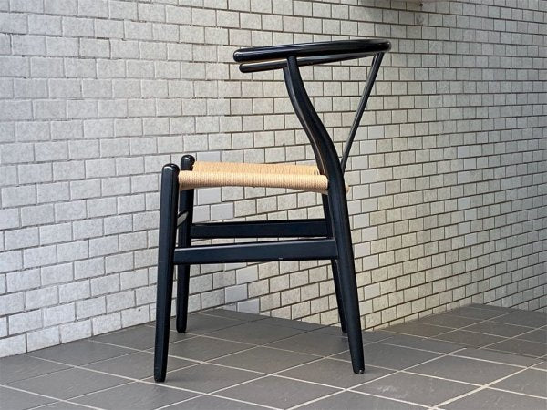 カールハンセン＆サン Carl Hansen & son Yチェア CH24 ビーチ材 ブラック ハンス・J・ウェグナー 日本仕様サイズ ペーパーコード張替済 デンマーク 北欧家具 ■