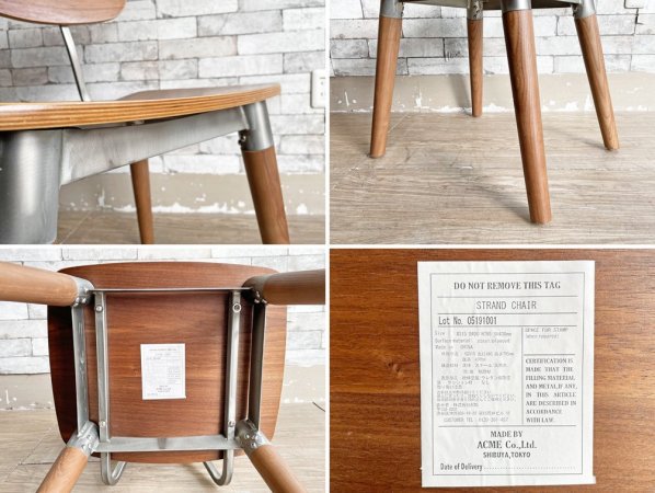 アクメファニチャー ACME Furniture ストランド チェア STRAND CHAIR ダイニングチェア アッシュ材 スチール 板座 A 定価￥27,500- ●