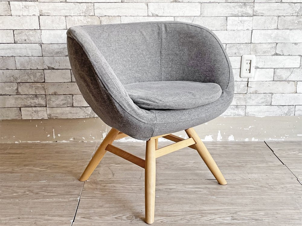 モモナチュラル Momo Natural モールドラウンドチェア MOLD ROUND CHAIR ML ダイニングチェア アルダー材 カバーリング仕様 回転式 ●