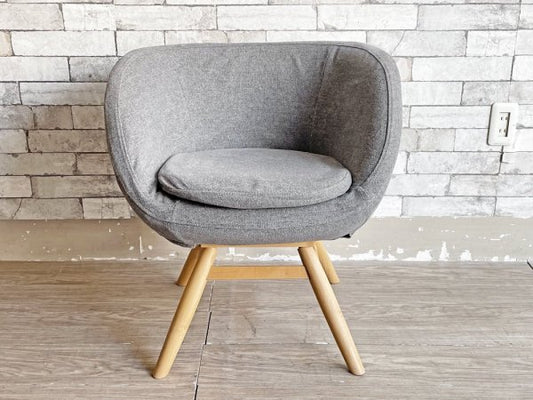 モモナチュラル Momo Natural モールドラウンドチェア MOLD ROUND CHAIR ML ダイニングチェア アルダー材 カバーリング仕様 回転式 ●