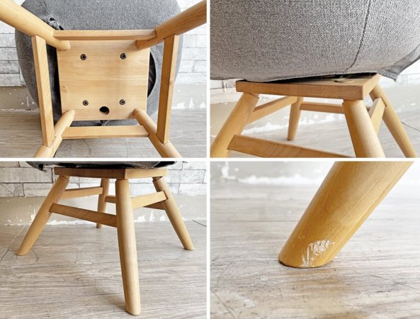 モモナチュラル Momo Natural モールドラウンドチェア MOLD ROUND CHAIR ML ダイニングチェア アルダー材 カバーリング仕様 回転式 ●