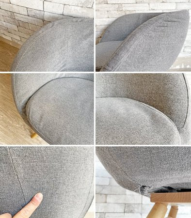 モモナチュラル Momo Natural モールドラウンドチェア MOLD ROUND CHAIR ML ダイニングチェア アルダー材 カバーリング仕様 回転式 ●