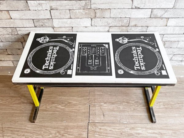 FEDUP STORE コーヒーテーブル ローテーブル DJ ターンテーブル ペインテッド ウッド × アイアン オーダーメイド ●