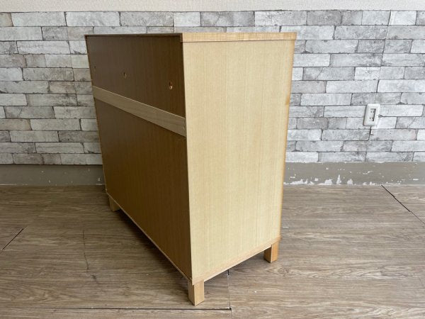 無印良品 MUJI タモ材 組み合わせて使える木製収納  ロータイプ H83cm D40cm シェルフ 廃番  ●