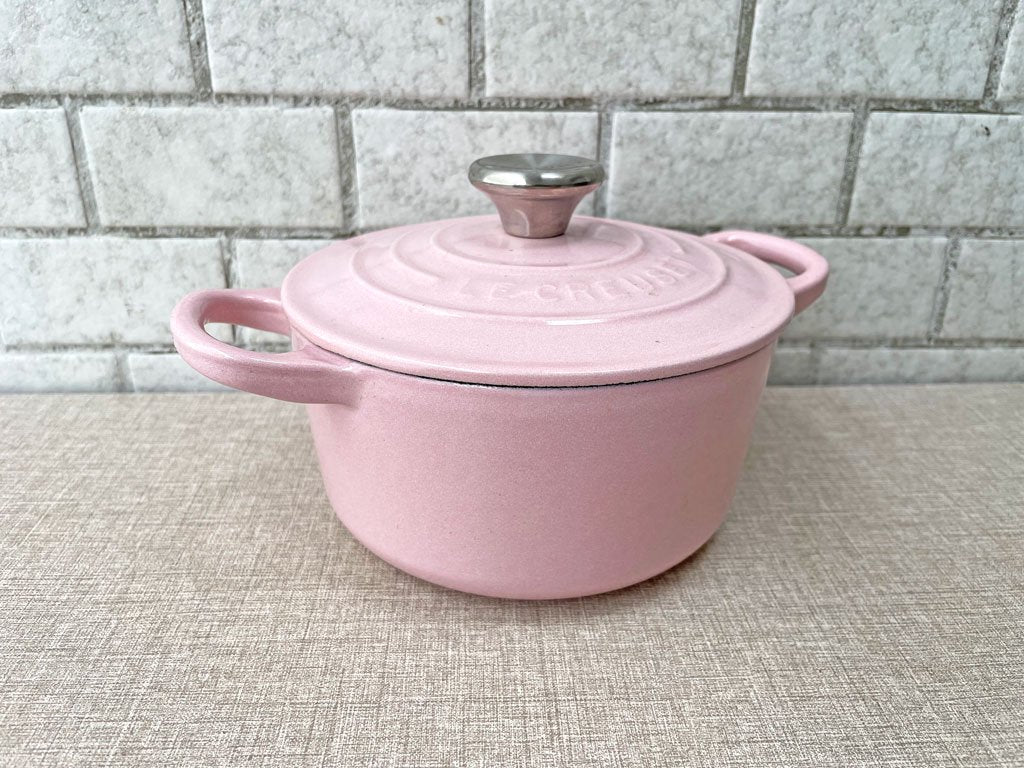 ルクルーゼ LE CREUSET ココットロンド 両手鍋 14cm 鋳物 ホーロー シフォンピンク フランス ■