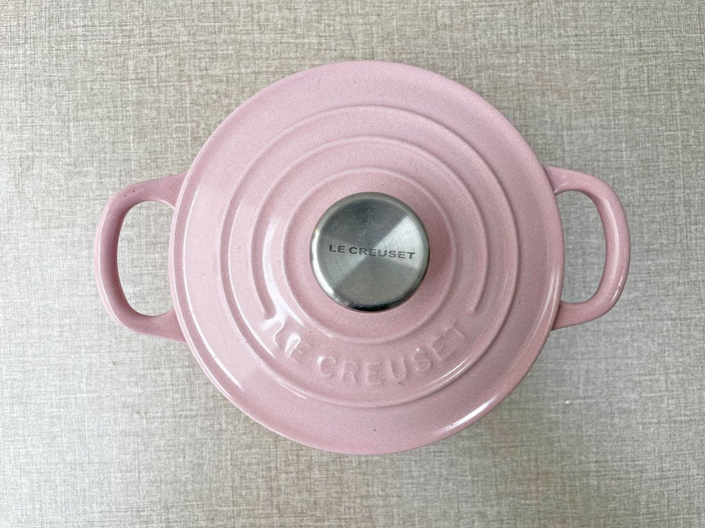 ルクルーゼ LE CREUSET ココットロンド 両手鍋 14cm 鋳物 ホーロー シフォンピンク フランス ■