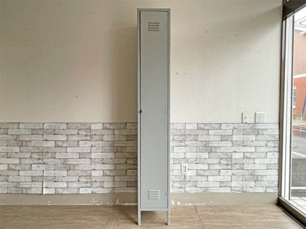 USビンテージ Vintage トールロッカー スチール製 グレー 5段 H202cm インダストリアル アクメファニチャー ACME Furniture 購入品 ●