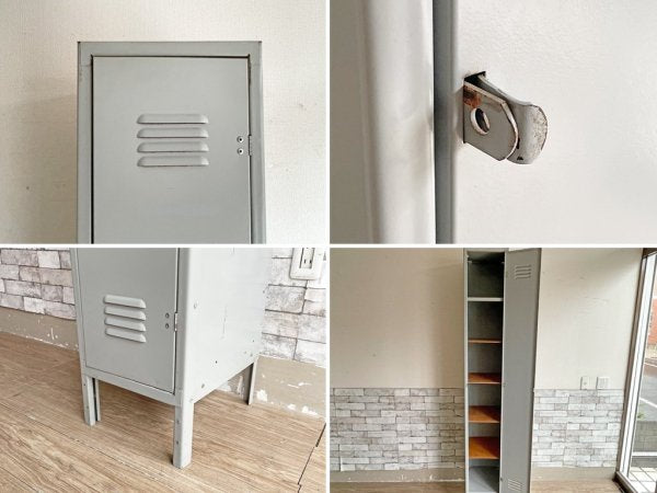 USビンテージ Vintage トールロッカー スチール製 グレー 5段 H202cm インダストリアル アクメファニチャー ACME Furniture 購入品 ●