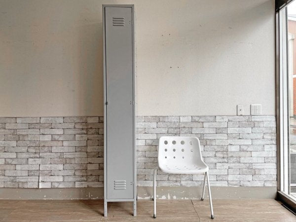 USビンテージ Vintage トールロッカー スチール製 グレー 5段 H202cm インダストリアル アクメファニチャー ACME Furniture 購入品 ●
