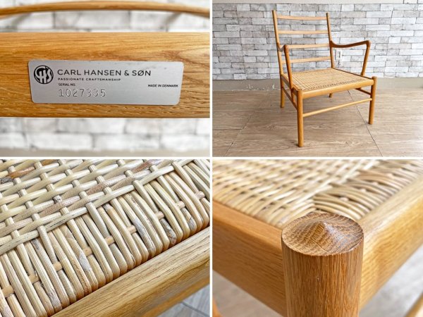 カールハンセン＆サン Carl Hansen & son コロニアルチェア OW149 ファブリック オーク材 オーレ・ヴァンシャー Ole Wanscher デンマーク 北欧家具 ●