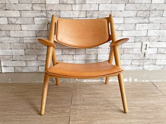 カールハンセン＆サン Carl Hansen & son ラウンジチェア CH28P オーク材 レザー ハンス・J・ウェグナー Hans J. Wegner デンマーク 北欧家具 ●