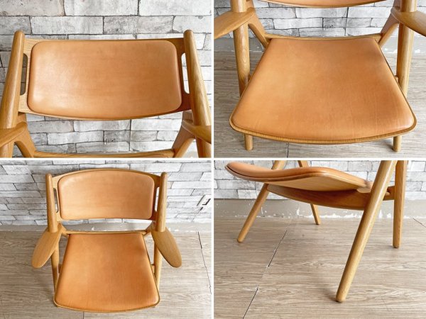 カールハンセン＆サン Carl Hansen & son ラウンジチェア CH28P オーク材 レザー ハンス・J・ウェグナー Hans J. Wegner デンマーク 北欧家具 ●