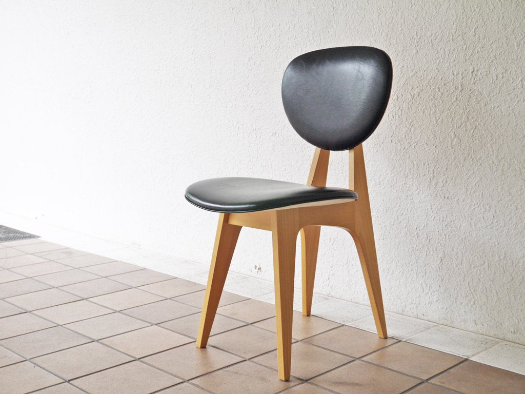 イデー IDEE ダイニングチェア DINING CHAIR 長大作 ブラック PVCレザー 食卓椅子 ジャパニーズモダン ◇