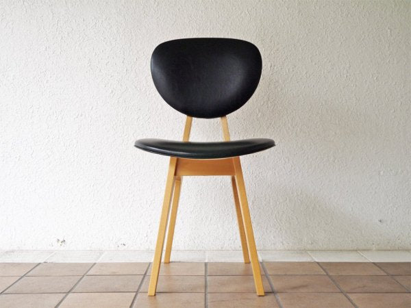 イデー IDEE ダイニングチェア DINING CHAIR 長大作 ブラック PVCレザー 食卓椅子 ジャパニーズモダン ◇