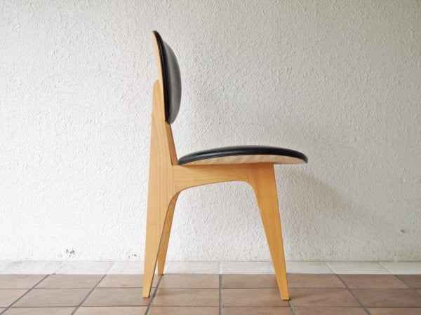 イデー IDEE ダイニングチェア DINING CHAIR 長大作 ブラック PVCレザー 食卓椅子 ジャパニーズモダン ◇