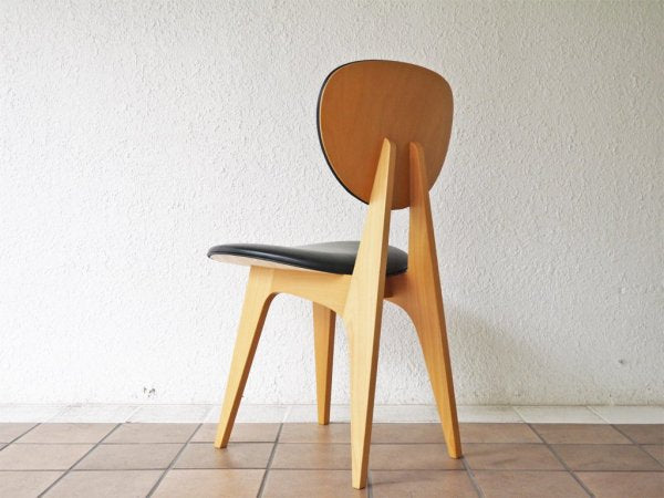 イデー IDEE ダイニングチェア DINING CHAIR 長大作 ブラック PVCレザー 食卓椅子 ジャパニーズモダン ◇