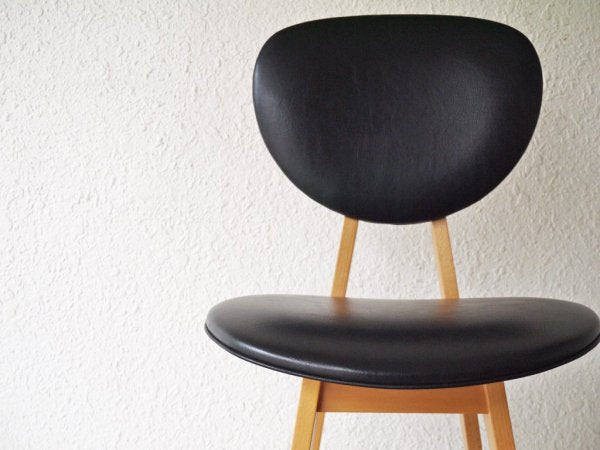 イデー IDEE ダイニングチェア DINING CHAIR 長大作 ブラック PVCレザー 食卓椅子 ジャパニーズモダン ◇