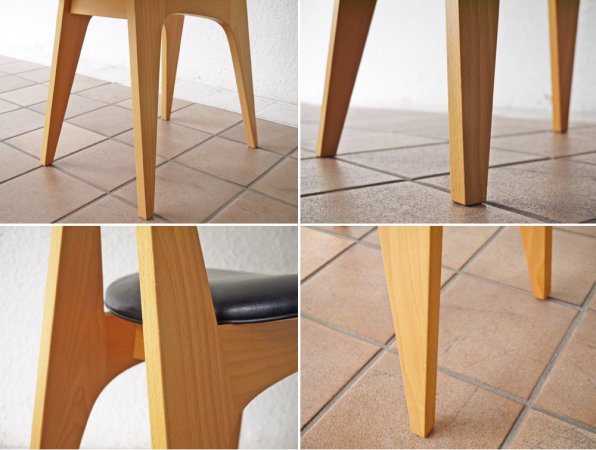 イデー IDEE ダイニングチェア DINING CHAIR 長大作 ブラック PVCレザー 食卓椅子 ジャパニーズモダン ◇