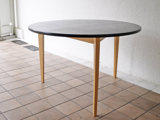 イデー IDEE ダイニングテーブル DCブラウン DINING TABLE DC Brown ラウンド Φ110 タモ材天板 3本脚 長大作 定価151,800円 ◇