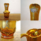 ベネチアンガラス ムラノ Venezian glass murano クリーマー アンバーガラス ゴールド 24KT 金彩 小花柄 ヴェネチアングラス ★