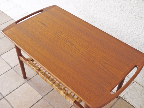 anton kildeberg møbelfabrik社 デンマークビンテージ Danish Vintage チーク材 ラタン センターテーブル 北欧家具 希少品 ◇