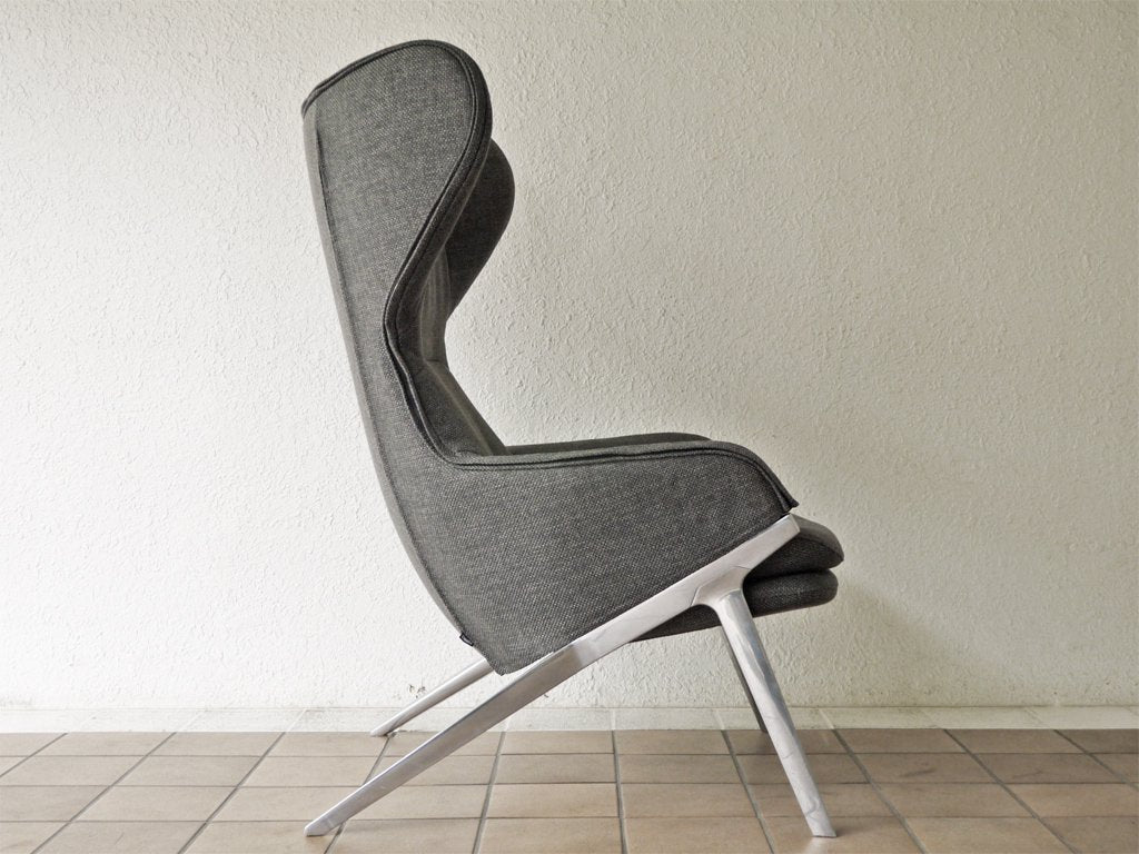 カッシーナ Cassina 395 P22 ラウンジチェア パトリック・ノルゲ Patrick Norguet カバーリング MOON グレー系 コテンポラリーコレクション 定価\600,500- ◇