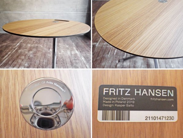 フリッツハンセン Fritz Hansen リトルフレンド LITTLE FRIEND サイドテーブル 多目的テーブル キャスパー・サルト オーク×クローム 定価:\184,800- 美品 ♪