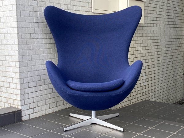 フリッツハンセン Fritz Hansen 3316 エッグチェア EGG CHAIR ネイビー ファブリック ラウンジチェア アルネ・ヤコブセン デンマーク ■