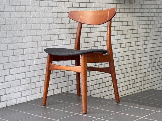 カールハンセン&サン Carl Hansen & Son CH30 ビンテージ ダイニングチェア チーク材×オーク材 ファブリック ハンス・J・ウェグナー 北欧家具 ■