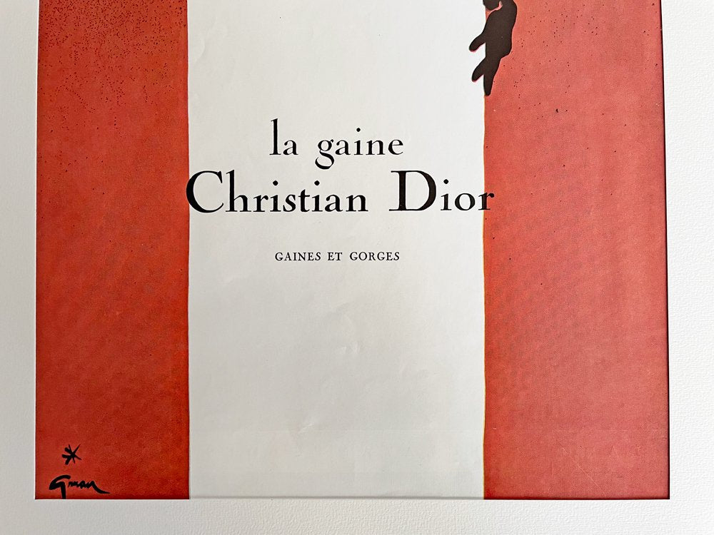 クリスチャンディオール Christian Dior ランジェリー la ligne ビンテージポスター 37×44cm アートフレーム EUREKA購入 定価￥46,200- ●