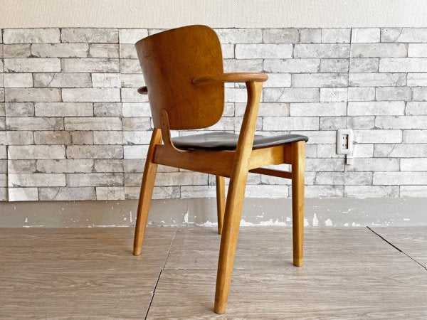 Keravan Puuteollisuus ドムスチェア Domus chair レザー ブラック イルマリ・タピオヴァーラ フィンランド 北欧ビンテージ 希少 現状品 ●