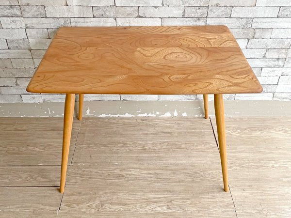 アーコール Ercol ブレックファストテーブル Breakfast Table ダイニングテーブル エルム材 マガジンラック付き UKビンテージ UK Vintage 英国 脚カット ●