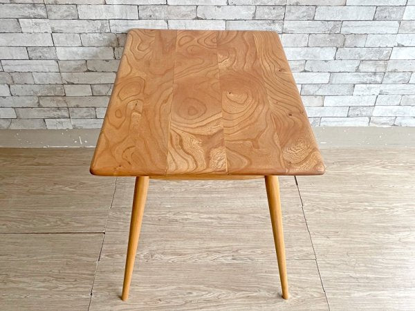 アーコール Ercol ブレックファストテーブル Breakfast Table ダイニングテーブル エルム材 マガジンラック付き UKビンテージ UK Vintage 英国 脚カット ●