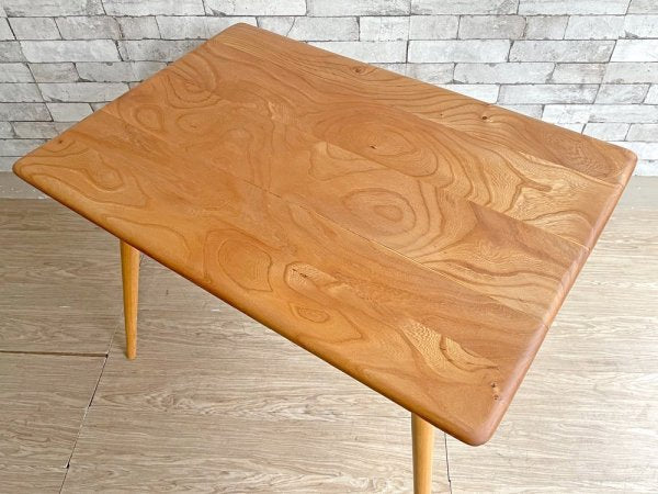 アーコール Ercol ブレックファストテーブル Breakfast Table ダイニングテーブル エルム材 マガジンラック付き UKビンテージ UK Vintage 英国 脚カット ●