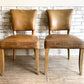 レストレーション ハードウェア Restoration Hardware ダイニングチェア 2脚セット レザー オーク材 スタッズ付 ビンテージスタイル ●