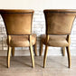 レストレーション ハードウェア Restoration Hardware ダイニングチェア 2脚セット レザー オーク材 スタッズ付 ビンテージスタイル ●