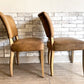 レストレーション ハードウェア Restoration Hardware ダイニングチェア 2脚セット レザー オーク材 スタッズ付 ビンテージスタイル ●