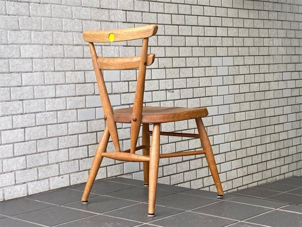 アーコール Ercol ダブルバックチェア イエロードット スタッキング スクールチェア キッズチェア エルム材 花台 ビンテージ 英国家具 ■