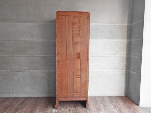 ビンテージ Vintage チーク材 蛇腹扉 スリム キャビネット ファイリングキャビネット  5段 W50cm ♪