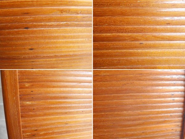 ビンテージ Vintage チーク材 蛇腹扉 スリム キャビネット ファイリングキャビネット  5段 W50cm ♪