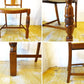 UKアンティーク Antique ダイニングチェア ナラ材 モケット シート オーク無垢材 2脚セット バルボスレッグ クラシカル 英国家具 ★