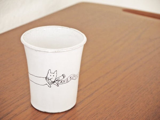 アスティエ・ド・ヴィラット Astier de Villatte メゾンキツネ MAISON KITSUNE カフェキツネ CAFE KITSUNE カップ 2018年限定 箱付 フランス ◇