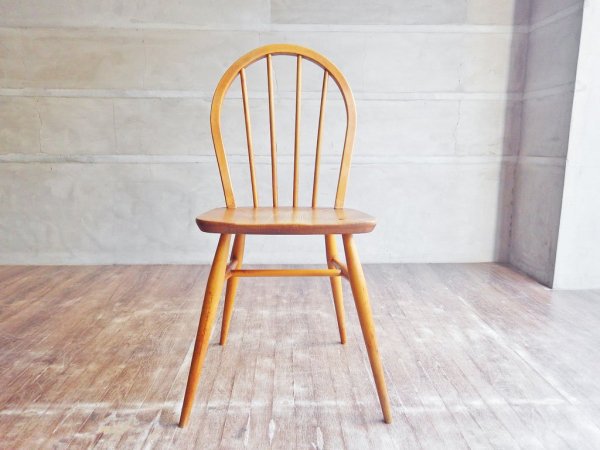 アーコール Ercol フープバックチェア スポークバックチェア ダイニングチェア エルム材 UKビンテージ 英国家具 ♪