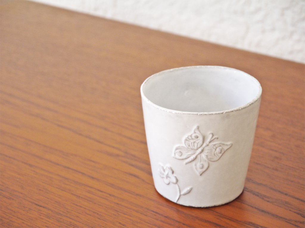 アスティエ・ド・ヴィラット Astier de Villatte フルール Fleurs カップ 蝶 スズラン フランス A ◇