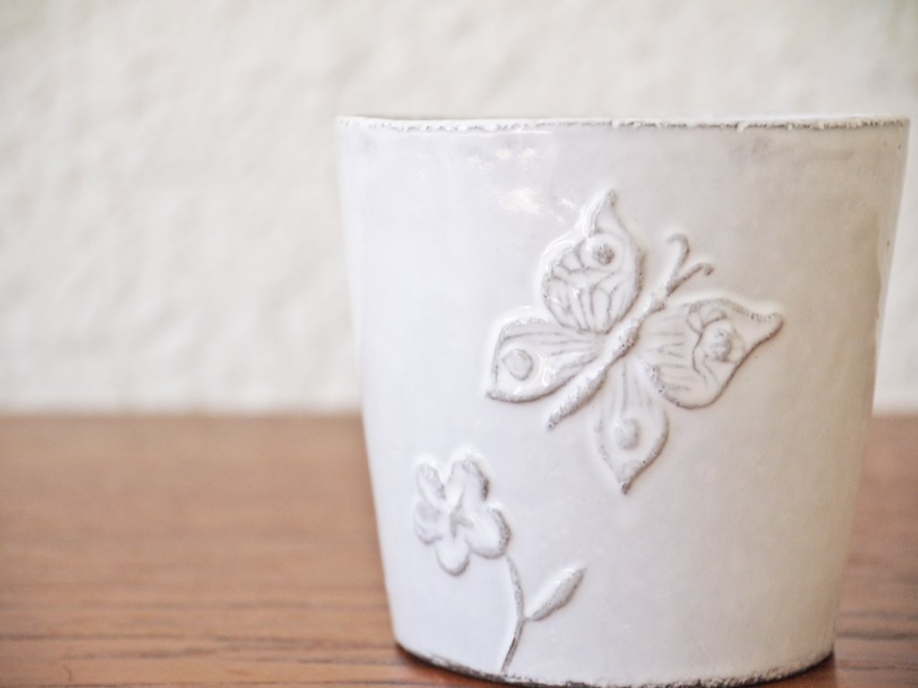 アスティエ・ド・ヴィラット Astier de Villatte フルール Fleurs カップ 蝶 スズラン フランス A ◇