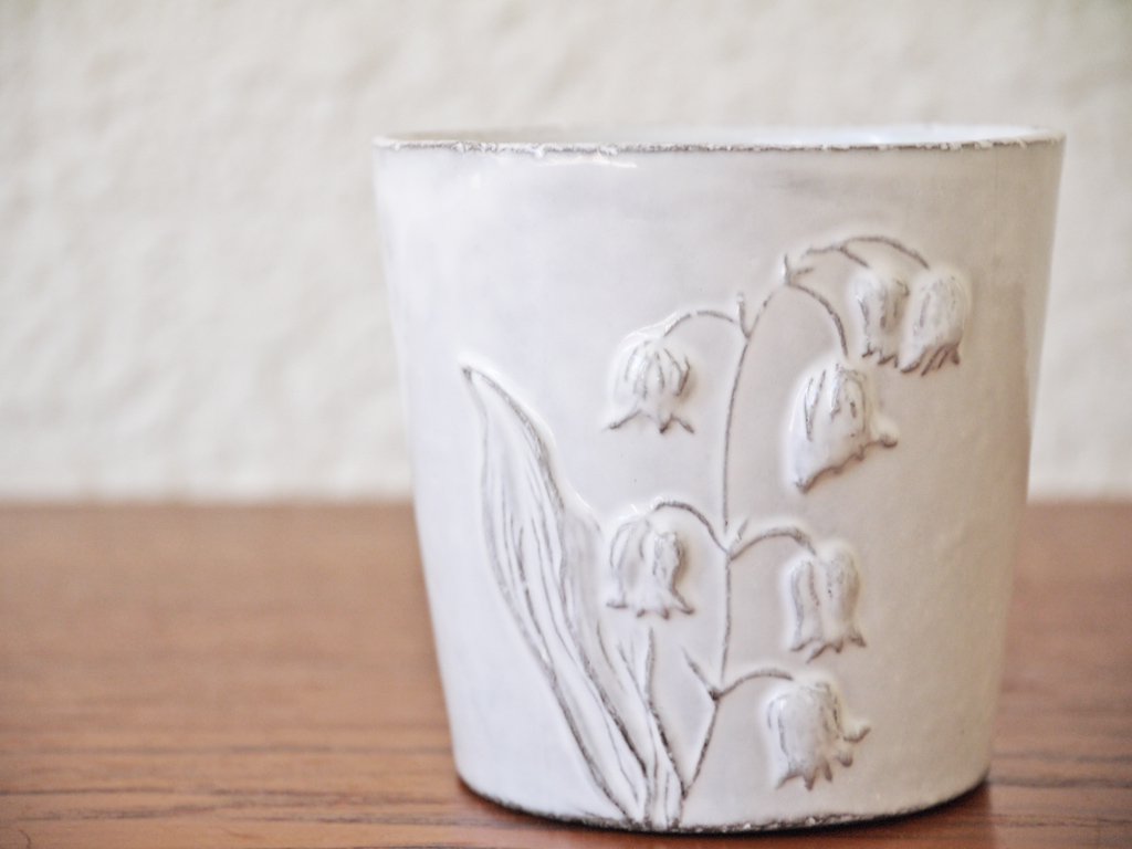 アスティエ・ド・ヴィラット Astier de Villatte フルール Fleurs カップ 蝶 スズラン フランス A ◇