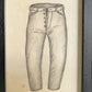 大橋歩 平凡パンチ 肉筆画 鉛筆画 額装品 10×13cm ジーンズ ●